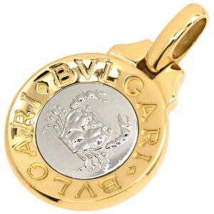 ブルガリ BVLGARI ペンダントトップ ホロスコープ 蟹座 CANCER イエローゴールドXホワイトゴールド 750 BVLGARI かに座 星座 ネックレストップ 【中古】中古美品