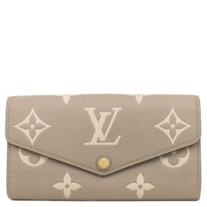 ルイヴィトン LOUIS VUITTON 長財布 ポルトフォイユ サラ NM モノグラムアンプラント トゥルトレール×クレーム ゴールド金具 ベージュ M81049 RFID 【中古】中古品