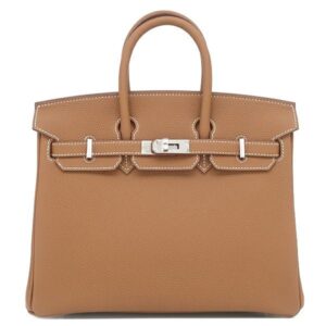 エルメス HERMES ハンドバッグ バーキン25 トゴ ゴールド シルバー金具 新品 未使用 茶 K刻印(2025年製) 【箱】 【中古】