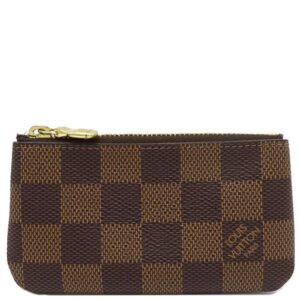 ルイヴィトン LOUIS VUITTON コインケース カードキーケース ポシェット クレ ダミエキャンバス ダミエエベヌ ゴールド金具 茶 キーチェーン付き N62658 CT4220 【箱】 【中古】