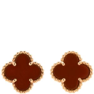 ヴァンクリーフアーペル Van Cleef & Arpels ピアス スウィート アルハンブラ レッド×ローズゴールド Au750 18K 18金 カーネリアン VCARN6BO00 【中古】