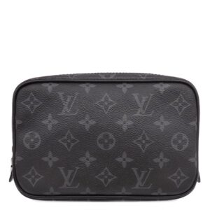 ルイヴィトン LOUIS VUITTON ポーチ トゥルース トワレPM レザー モノグラムエクリプスキャンバス モノグラムエクリプス シルバー金具 黒 グレー トラベルポーチ M43384 CA1149 【中古】