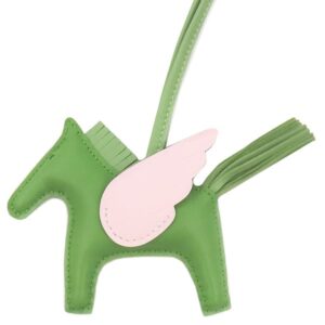 エルメス HERMES バッグチャーム ロデオPM ペガサス アニョーミロ ヴェールユッカ×ヴェールクリケット×モーヴペール 緑 ピンク B刻印(2023年製) 【箱】 【中古】