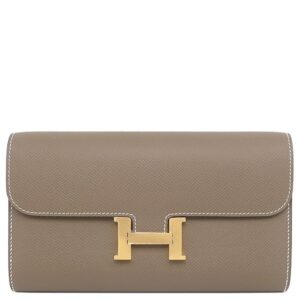 エルメス HERMES 長財布 コンスタンス トゥーゴー ヴォーエプソン エトゥープ ゴールド金具 グレージュ 2025年製 K 【箱】 【中古】