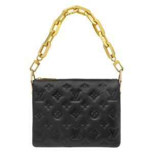 ルイヴィトン LOUIS VUITTON 2WAYバッグ クッサン BB ラムスキン ブラック ゴールド金具 モノグラム チェーンショルダー クラッチ M21259 RFID 【中古】