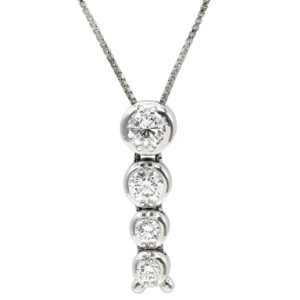 タサキ TASAKI ネックレス 4連ダイヤモンド ホワイトゴールドXプラチナシルバー TASAKI 4石 4粒 Au K18 750WG PT 【中古】中古美品