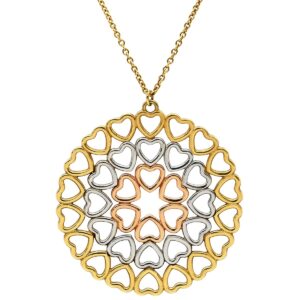 ティファニー Tiffany & Co ネックレス クラウンハート メダリオン イエローゴールド×ローズゴールド×ホワイトゴールド T&Co. K18 Au750 3カラー スリーゴールド パロマピカソ 【中古】中古美品