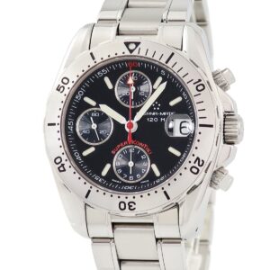 エテルナ Eterna スーパーコンティキ クロノグラフ 1578.41 ブラック デイト 逆回転防止ベゼル メンズ 腕時計自動巻き ブラック 【中古】