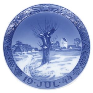 ロイヤルコペンハーゲン ROYAL COPENHAGEN 食器 イヤープレート 1940年代 陶磁器 ブルー×ホワイト ヴィンテージ 北欧 飾り皿 絵皿 1944年 【中古】中古美品