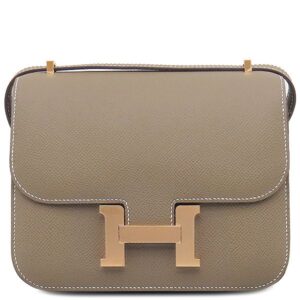 エルメス HERMES ショルダーバッグ コンスタンス3 ミニ ミロワール ヴォーエプソン エトゥープ ローズゴールド金具 グレージュ W刻印(2024年製) 【箱】 【中古】