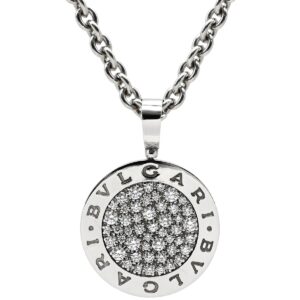 ブルガリ BVLGARI ネックレス ブルガリブルガリ ホワイトゴールド BVLGARI ペンダント 18K 750 18金 パヴェダイヤモンド 【中古】中古美品