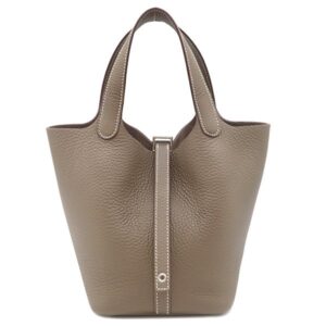 エルメス HERMES ハンドバッグ ピコタンロック 18 PM トリヨンクレマンス エトゥープ シルバー金具 グレージュ 2025年製 K 【箱】 【中古】未使用保管品
