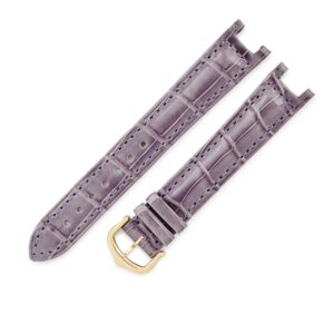 カルティエ Cartier 腕時計パーツ 純正 パシャ用 クロコバンド クロコダイル GP パープル 未使用 替え ベルト 尾錠付き ストラップ 本革 替え 15ｍｍ パープル 【中古】未使用保管品