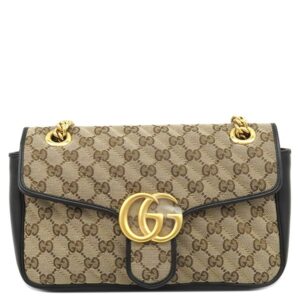 グッチ GUCCI ショルダーバッグ GGマーモント キルティングバッグ GGキャンバス レザー ベージュ ゴールド金具 チェーンショルダー 443497 【中古】新品同様品