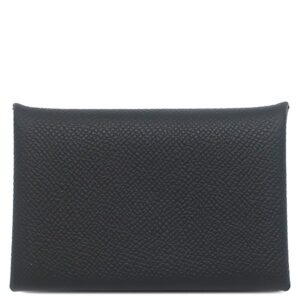 エルメス HERMES カードケース カルヴィ ヴォーエプソン ブラック シルバー金具 黒 小銭入れ フラグメントケース 2024年製 W 【箱】 【中古】未使用保管品
