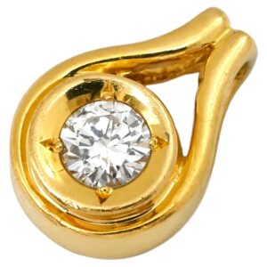 ペンダントトップ ダイヤモンド 0.15ct ティアドロップ イエローゴールド 1P 1粒 1石 ネックレストップ 18K 750 YG 【中古】中古美品