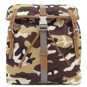 プラダ PRADA 2WAYバッグ カモフラージュ柄 ショルダー ナイロン レザー SABBIA シルバー金具 ベージュ 茶 黒 TESSUTO CAMOUFL ヒップバッグ 2VL028 【中古】