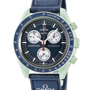 オメガ OMEGA スピードマスター バイオセラミック ムーンスウォッチ ミッション オン アース SO33G100 メンズ 腕時計クオーツ ネイビー 【中古】