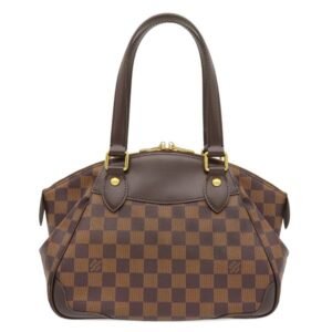 【★3％OFFクーポン】ルイヴィトン LOUIS VUITTON ハンドバッグ ヴェローナ PM ダミエキャンバス ダミエエベヌ ゴールド金具 茶 N41117 DU0193 【中古】中古美品