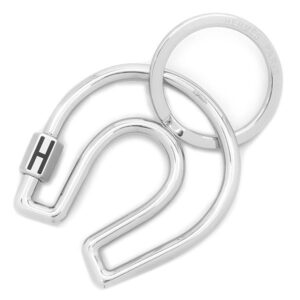 エルメス HERMES キーホルダー フェール ア シュヴァル ステンレススチール シルバー 馬蹄 Hロゴ ネジ式 H077329FJ03 【箱】 【中古】未使用保管品