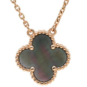 ヴァンクリーフアーペル Van Cleef & Arpels ネックレス ヴィンテージ アルハンブラ グレー×ローズゴールド Au750 18K PG シェル VCARP4KK00 【中古】中古美品