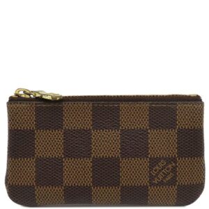 【SALE】 ルイヴィトン LOUIS VUITTON コインケース カードキーケース ポシェット クレ ダミエキャンバス ダミエエベヌ ゴールド金具 小銭入れ 茶 キーチェーン付き N62658 CA1026 【箱】 【中古】