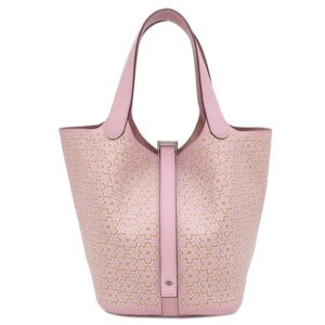エルメス HERMES ハンドバッグ ピコタンロックPM ラッキーデイジー ヴォースイフト モーヴシルベストル×ホワイト×キュイーブル シルバー金具 鍵 カデナ 欠品 U刻印 【中古】中古美品