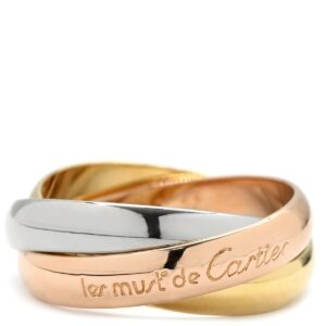カルティエ Cartier リング 指輪 トリニティ クラシック ホワイトゴールド×イエローゴールド×ピンクゴールド #52(JP12) 3カラー 3連 18K 750 11.5号 【中古】