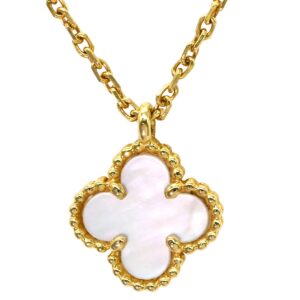 ヴァンクリーフアーペル Van Cleef & Arpels ネックレス スウィート アルハンブラ ペンダント パールホワイト×イエローゴールド 白 Au750 18K YG シェル VCARF69100 【箱】 【中古】中古品