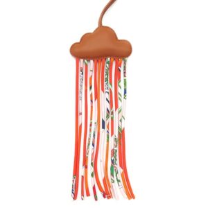 エルメス HERMES バッグチャーム ニュアージュ アニョーミロ シルクツイル スパゲッティ ブラウン×マルチカラー 雲 petit H プティH H1709388 【箱】 【中古】未使用保管品