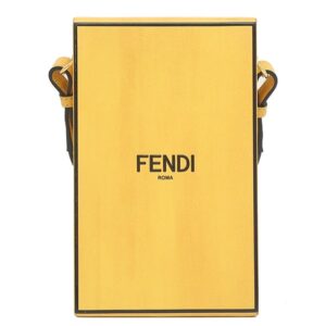 フェンディ FENDI ショルダーバッグ ボックス ショルダー レザー イエロー ゴールド金具 黄色 BOX型 縦型 7VA519 【中古】中古美品