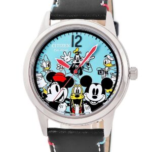 シチズン CITIZEN エコドライブ センセーショナル シックス AW1235-06W 未使用 ディズニー コラボ メンズ レディース 腕時計クオーツ ブルー 【中古】