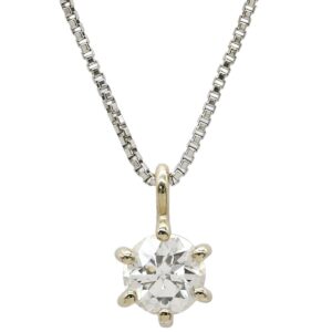ネックレス ダイヤモンド 0.27ct ペンダント ホワイトゴールド 1P 1粒 ラウンドブリリアントカット 【中古】