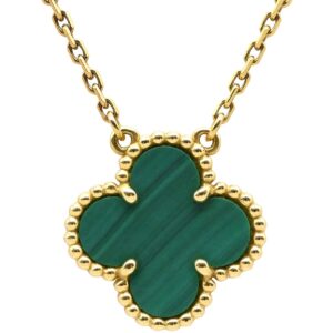 ヴァンクリーフアーペル Van Cleef & Arpels ネックレス ヴィンテージ アルハンブラ グリーンXイエローゴールド 緑 750 18金 マット マラカイト VCARO9VA00 【保証書】 【中古】