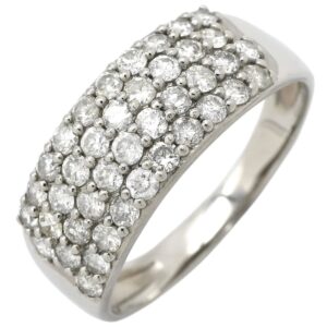 リング 指輪 ダイヤモンド 1.0ct プラチナシルバー パヴェダイヤ メレ プラチナ900 14号 【中古】