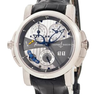 ユリスナルダン ULYSSE NARDIN ソナタ カテドラル デュアルタイム 670-88 K18WG無垢 アラーム カウントダウン メンズ 腕時計自動巻き グレー 【中古】