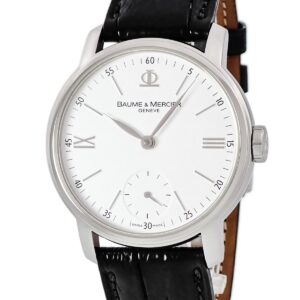 ボーム&メルシエ BAUME&MERCIER クラシマ エグゼクティブ M0A08461 ホワイト スモールセコンド バー ローマン メンズ 腕時計手巻き ホワイト 【中古】中古美品