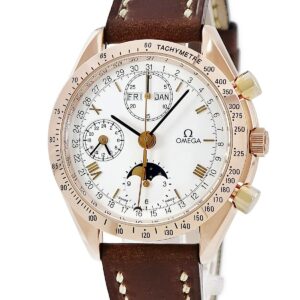 オメガ OMEGA スピードマスター トリプルカレンダー ムーンフェイズ 175.0034 K18PG無垢 クロノグラフ メンズ 腕時計自動巻き ホワイト 【中古】