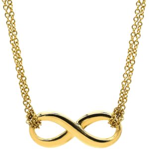 ティファニー Tiffany & Co ネックレス インフィニティ イエローゴールド T&Co. Au750 18K メビウス 2連 ダブルチェーン 【中古】中古美品