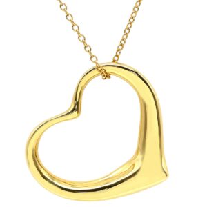 ティファニー Tiffany & Co ネックレス オープンハート 36mm イエローゴールド T＆Co. 18K 18金 750 YG エルサペレッティ ロング ラージ 【中古】中古美品