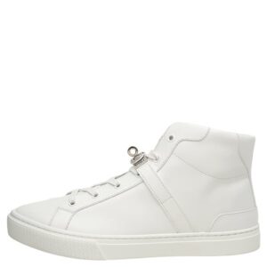 エルメス HERMES スニーカー デイドリーム カーフ ホワイト #41 シルバー金具 白 ハイカット ケリーバックル H212904Z 【保存袋】 【中古】