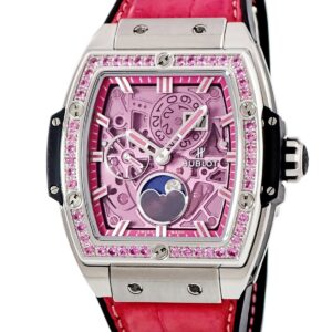 ウブロ HUBLOT スピリット オブ ビッグバン ムーンフェイズ チタニウム 647.NX.7371.LR.1233 OH済 ピンク メンズ 腕時計自動巻き ピンク 【中古】中古美品