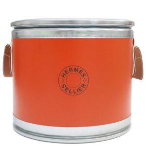 エルメス HERMES スモール ボックス レザー メタル リサイクルペーパー フー シルバー金具 サドルボックス SADDLE BOX 馬具缶 収納ボックス セリエ 【中古】中古美品