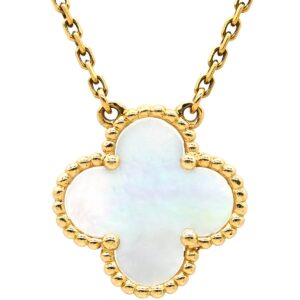 ヴァンクリーフアーペル Van Cleef & Arpels ネックレス ヴィンテージ アルハンブラ ペンダント パールホワイト×イエローゴールド 白 750 18K YG シェル VCARA45900 【中古】中古美品