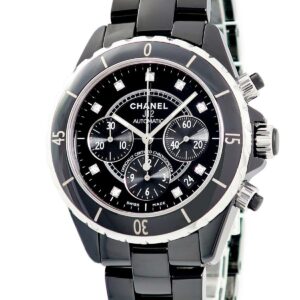 シャネル CHANEL J12 クロノグラフ H2419 純正ダイヤ ブラック セラミック スモールセコンド メンズ 腕時計自動巻き ブラック 【中古】