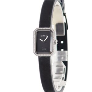 シャネル CHANEL プルミエール リボン H7942 純正ダイヤ ブラック 黒 レディース 腕時計クオーツ ブラック 【中古】
