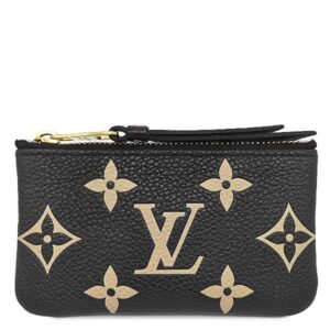 【★3％OFFクーポン】ルイヴィトン LOUIS VUITTON コインケース カードキーケース ポシェット クレ モノグラムアンプラント ブラック×ベージュ ゴールド金具 小銭入れ M80885 CT4221 【箱】 【中古】中古美品