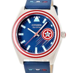 シチズン CITIZEN エコドライブ キャプテン アメリカ ソアーズ AW1796-09W 未使用 ブルー マーベル コラボ メンズ 腕時計クオーツ ブルー 【中古】