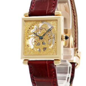 カルティエ Cartier タンク オビュ フルスケルトン K18YG無垢 750 スクエア 限定 レディース 腕時計手巻き ゴールド 【中古】