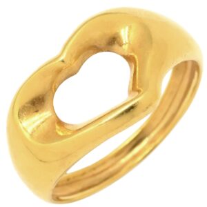 ティファニー Tiffany & Co リング 指輪 オープンハート イエローゴールド T＆Co. 750 18K 18金 YG エルサ ペレッティ 8号 【中古】